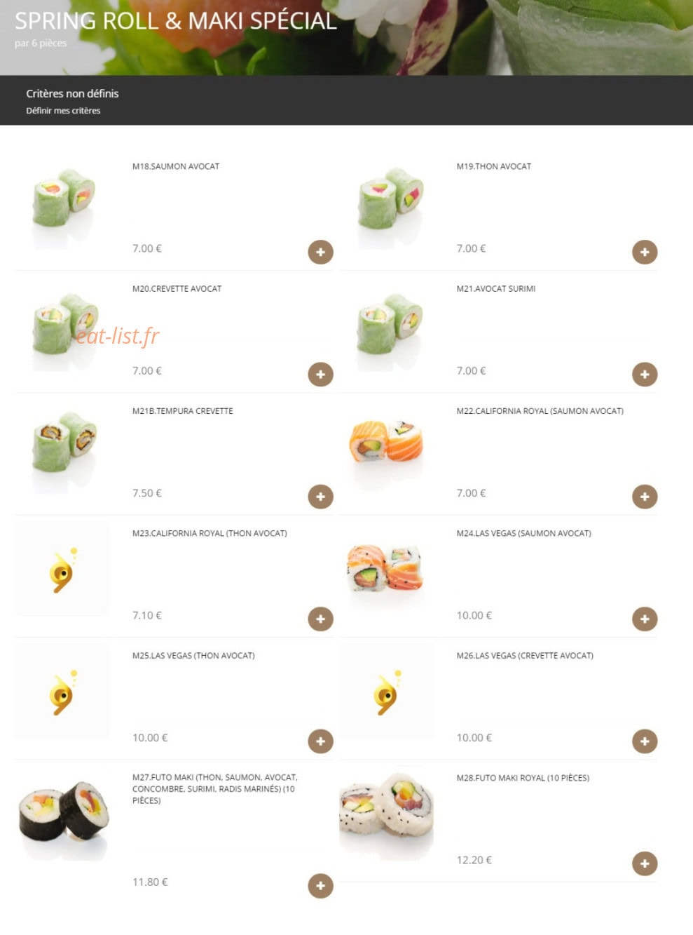 Faya Sushi — carte page 3