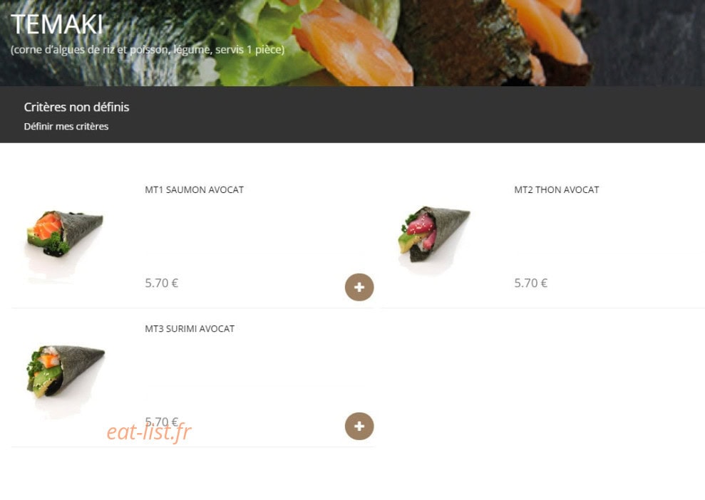 Faya Sushi — carte page 8