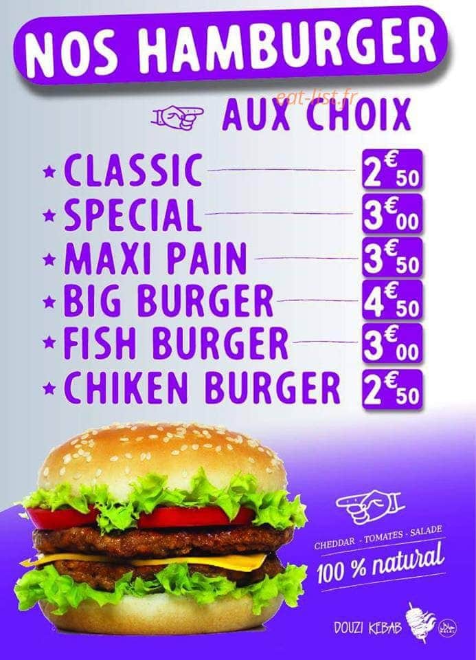 Kebab Douzi — carte page 7