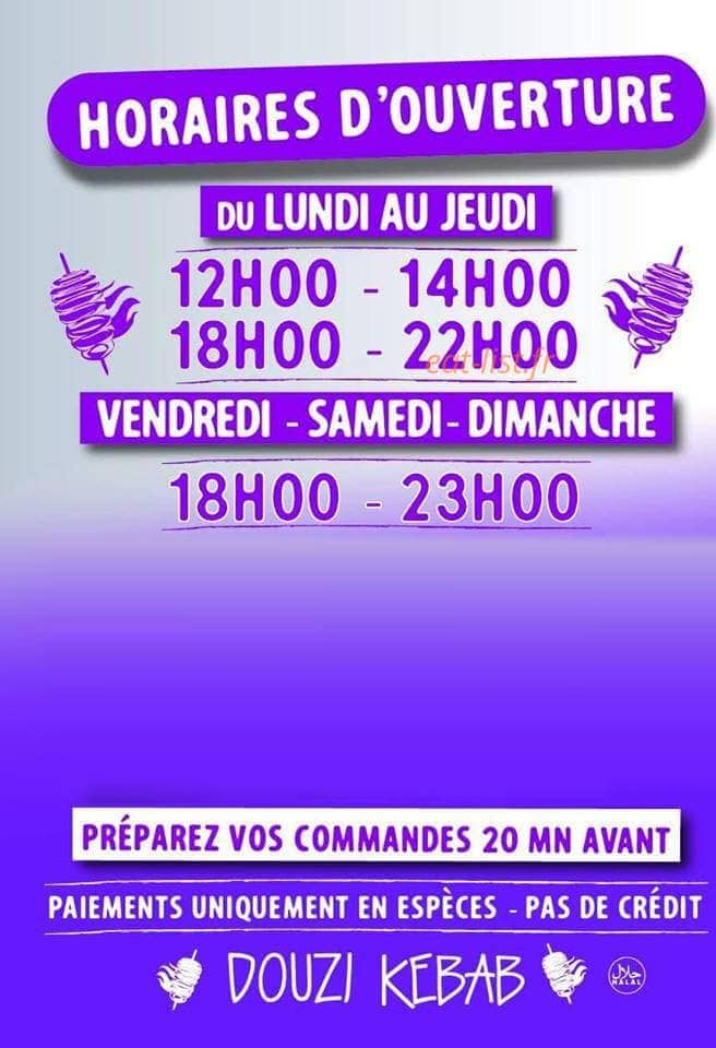 Kebab Douzi — carte page 12