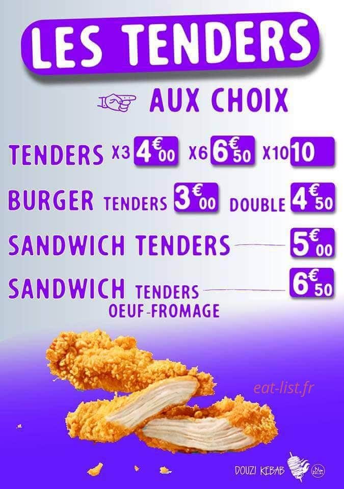Kebab Douzi — carte page 1