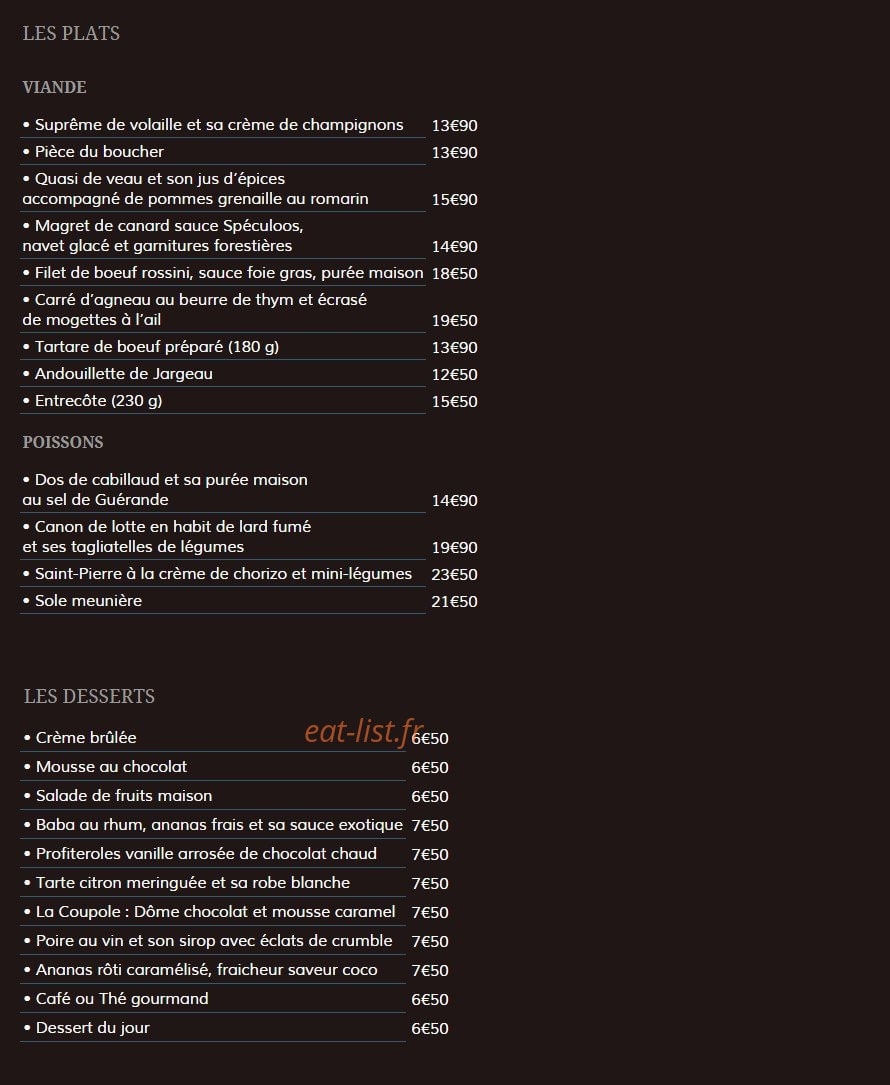 La Coupole — carte page 5