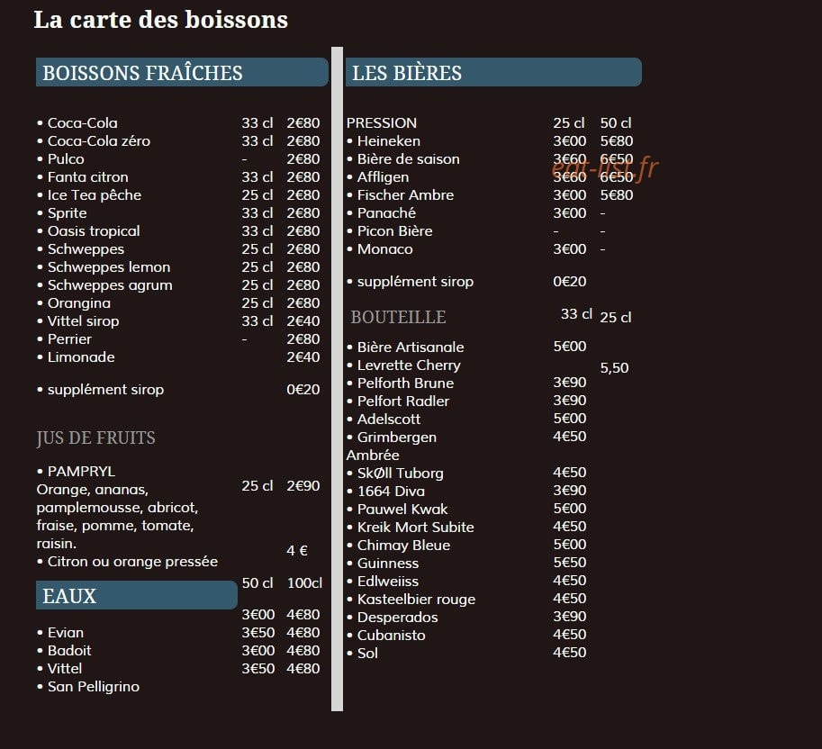 La Coupole — carte page 7