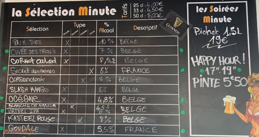 La Minute Blonde — carte page 1