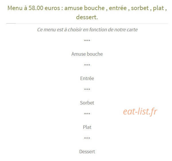 La Petite Auberge — carte page 2