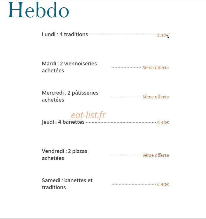 Ma boulangerie cafe — carte page 1