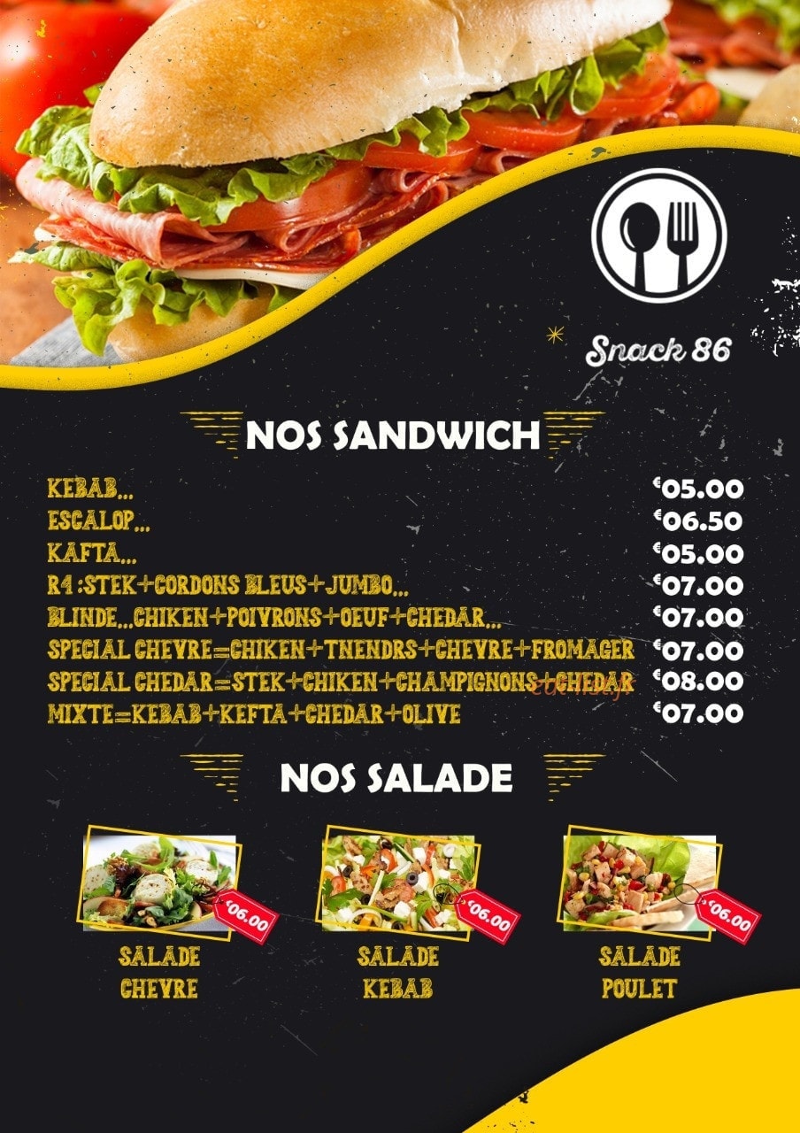 Snack 86 — carte page 1