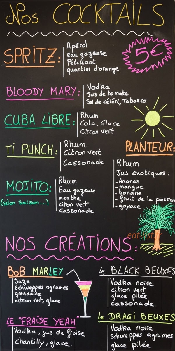 Café de la Gare — carte page 1