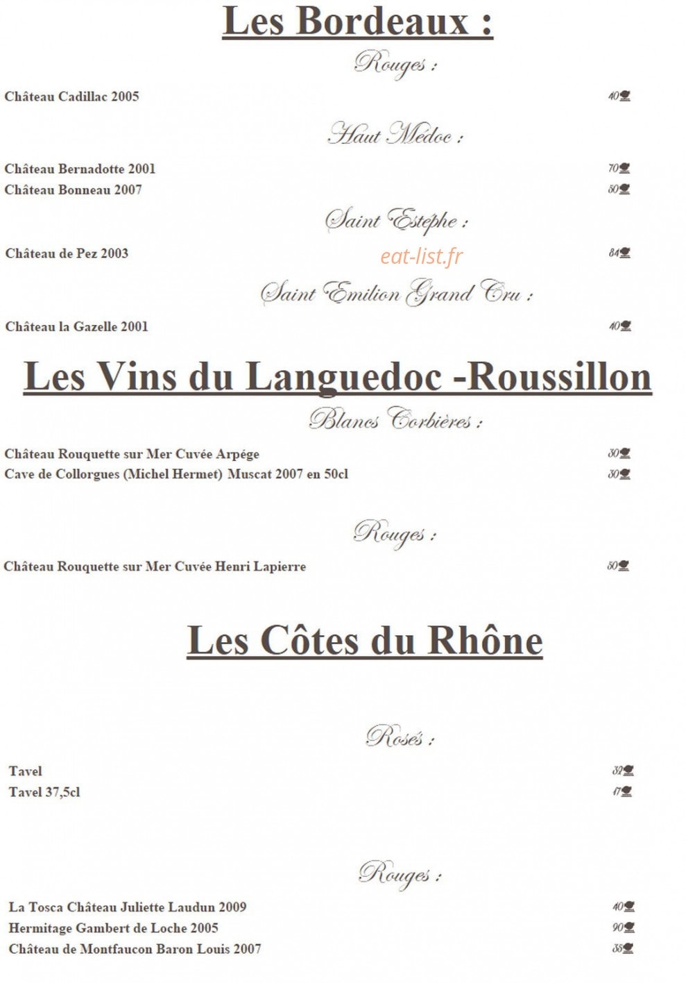 La Table du Château — carte page 7