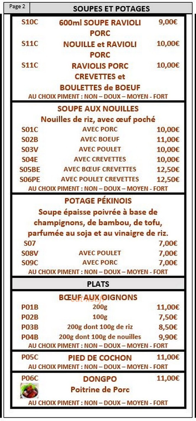 Saveur Asiatique — carte page 3