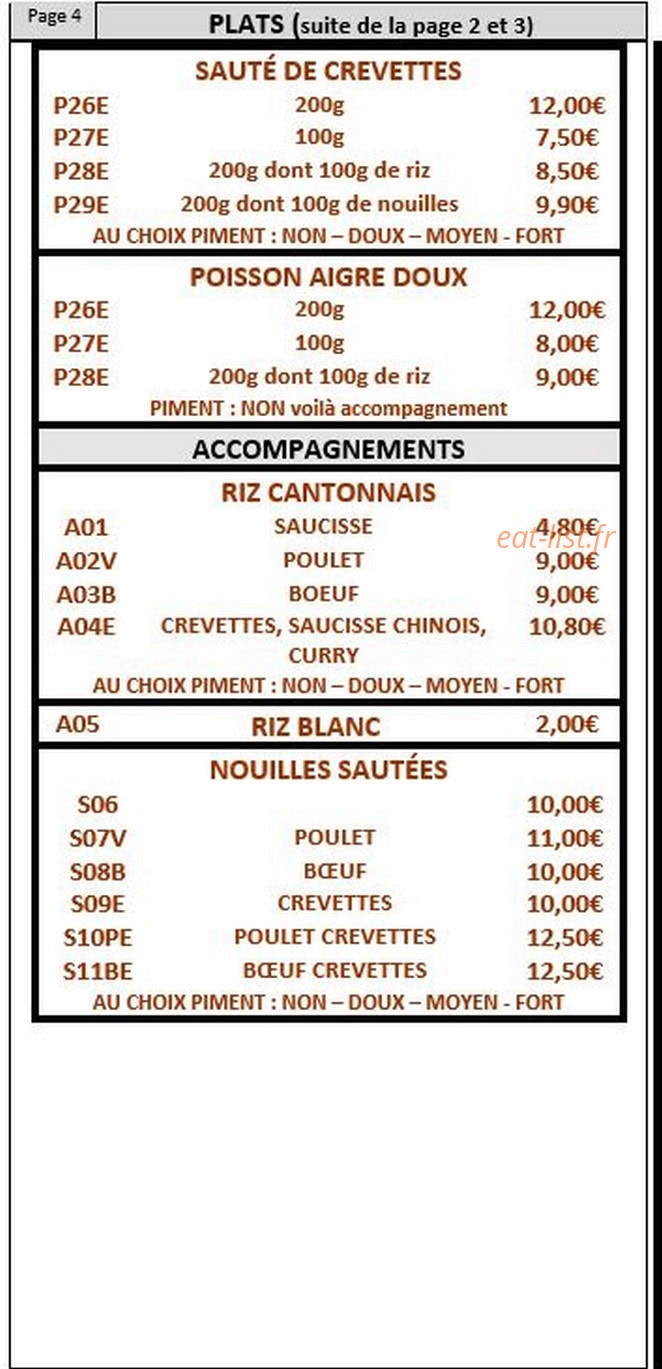 Saveur Asiatique — carte page 5
