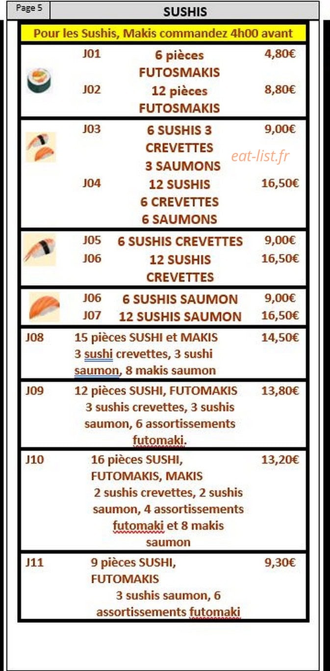 Saveur Asiatique — carte page 6