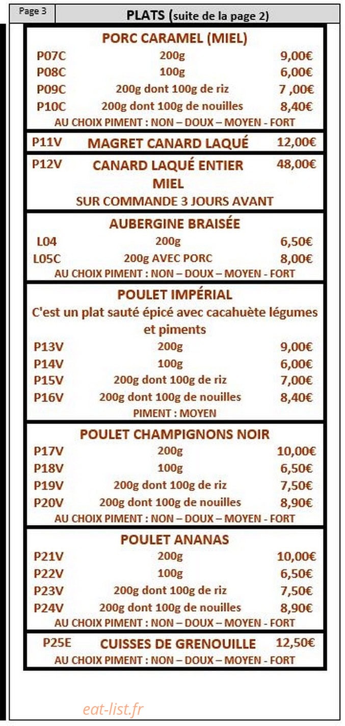 Saveur Asiatique — carte page 4