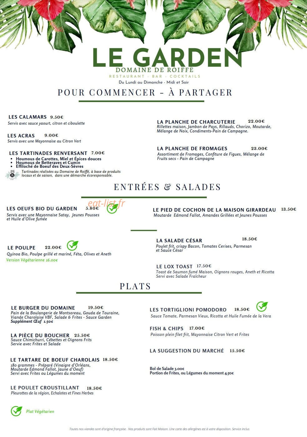 Le Garden — carte page 1