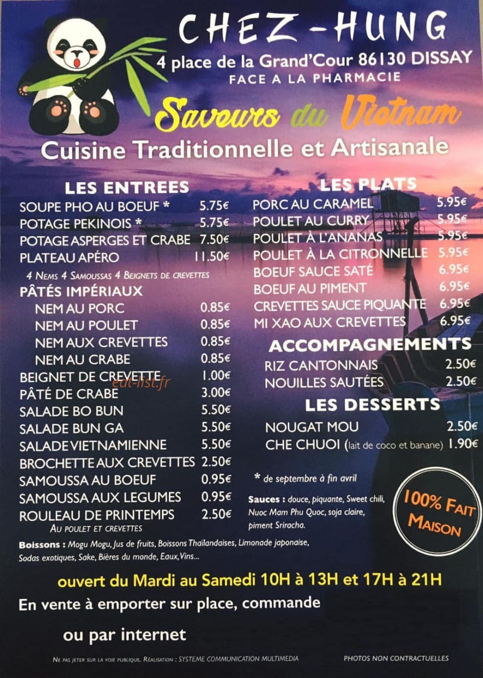 Chez Hung — carte page 1
