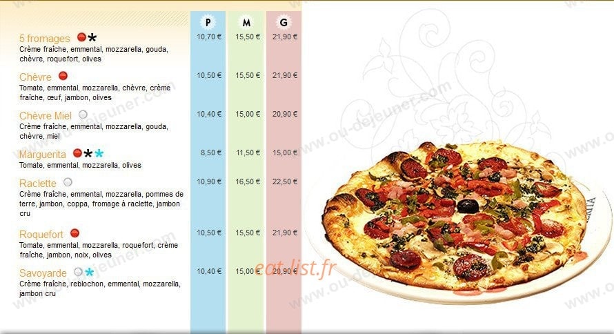 Pizza Mia — carte page 4