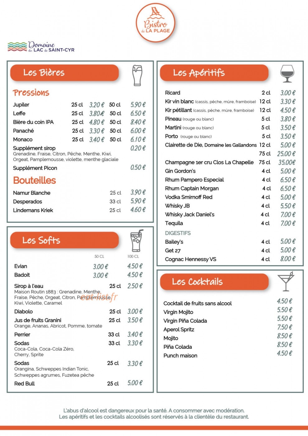 Le bistro de la Plage — carte page 3