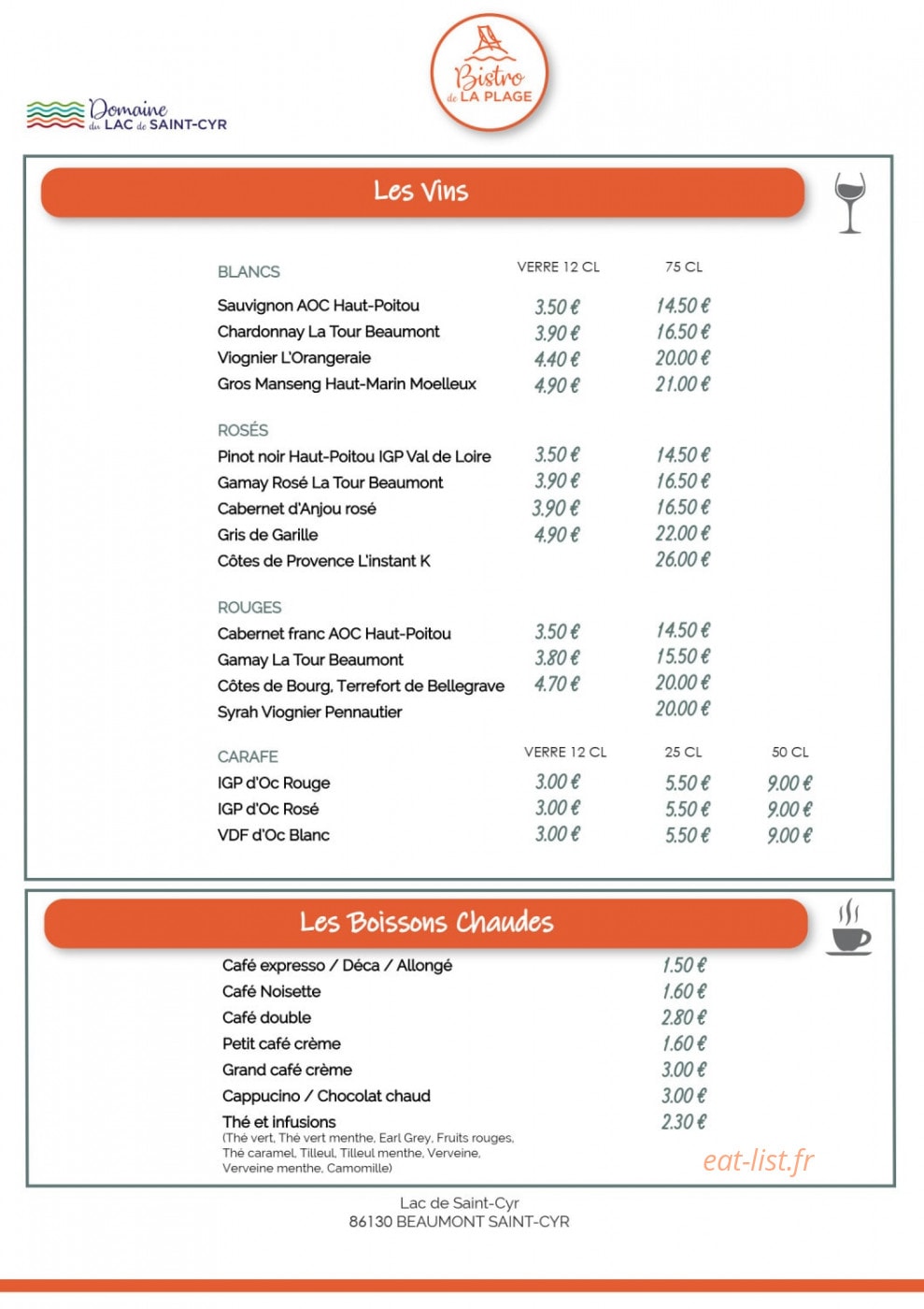 Le bistro de la Plage — carte page 4