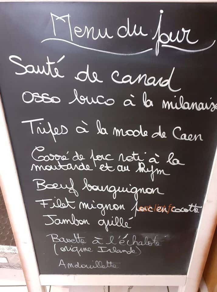 Carte et menu de A la bonne Franck'ette à Saint Georges les Baillargea — Exemple de menu du jour