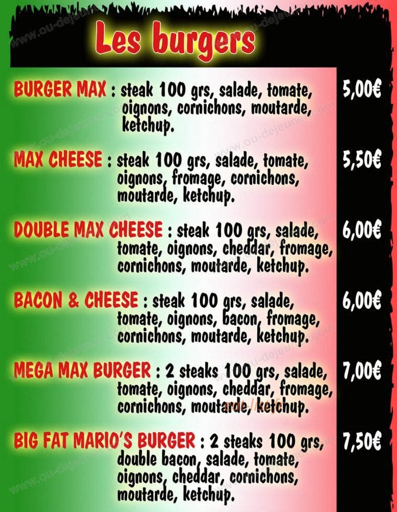 Mario's pizza — carte page 3