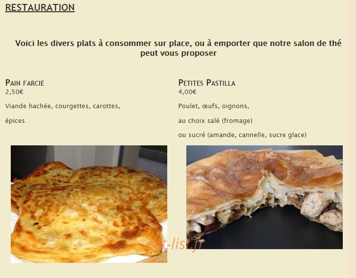 Les Délices d'Alia — carte page 1