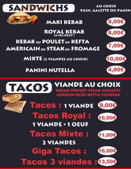 Star Kebab Tacos — carte page 4
