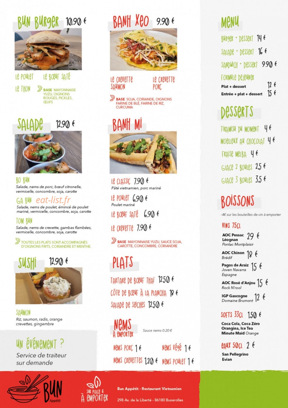 Bun Appetit — carte page 1
