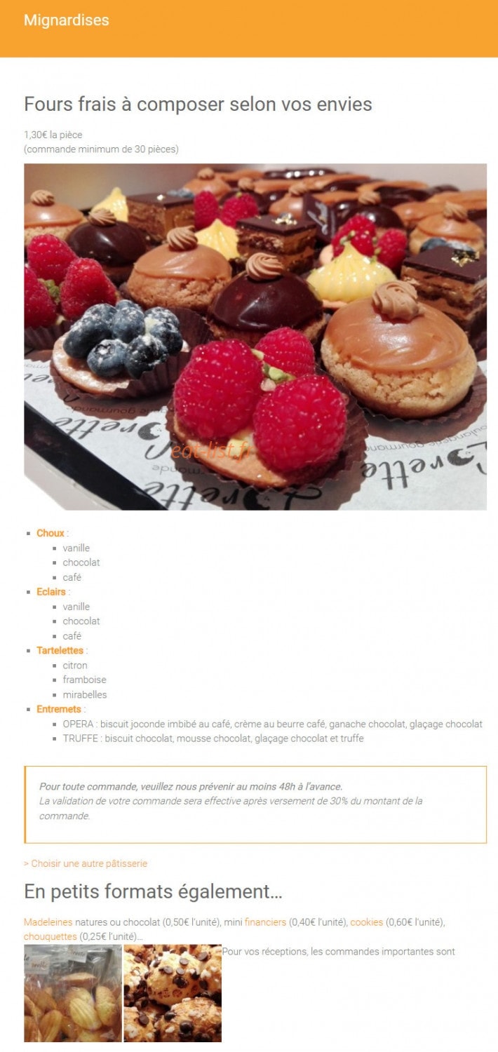 Lorette boulangerie — carte page 8