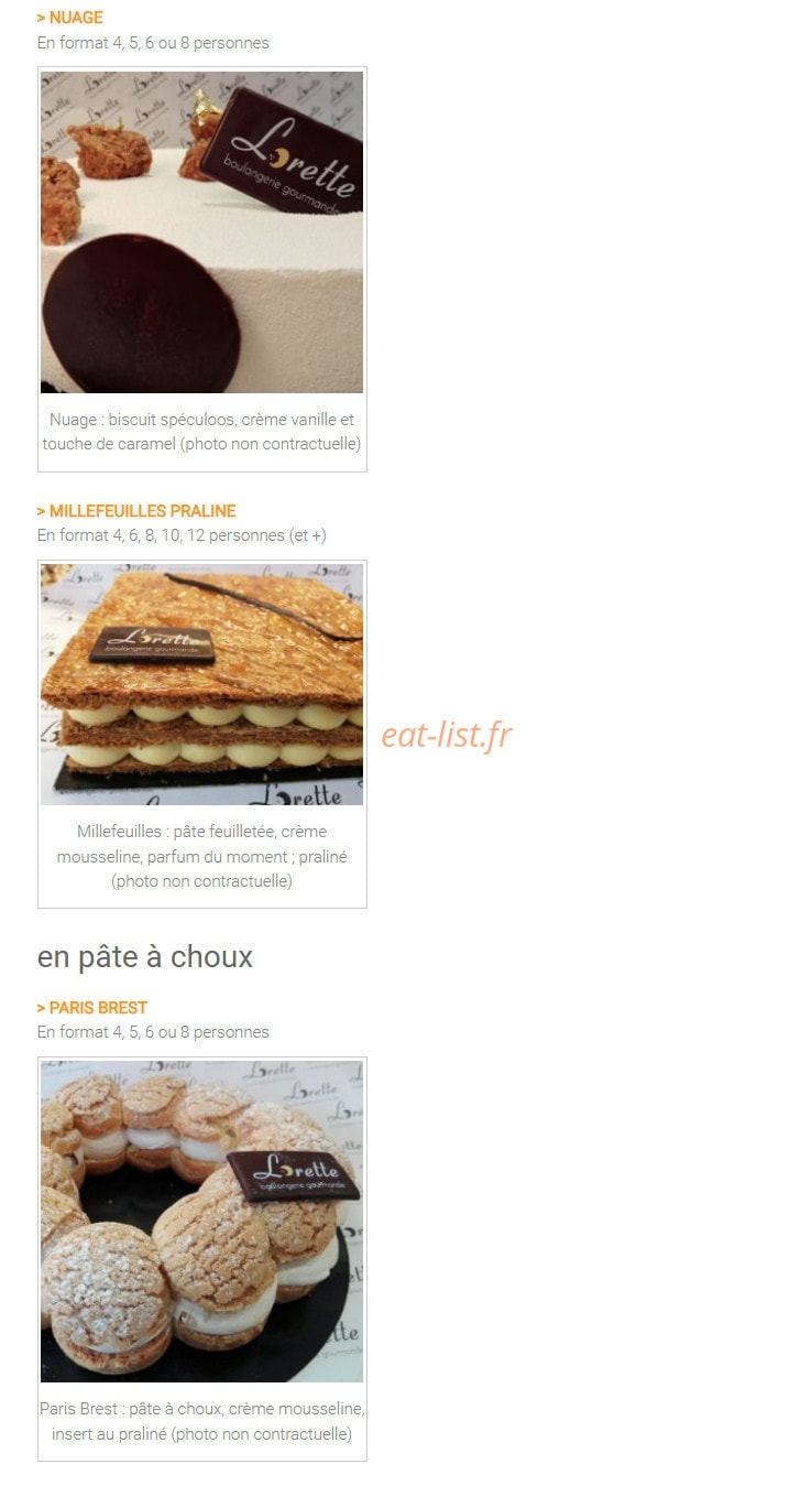 Lorette boulangerie — carte page 7