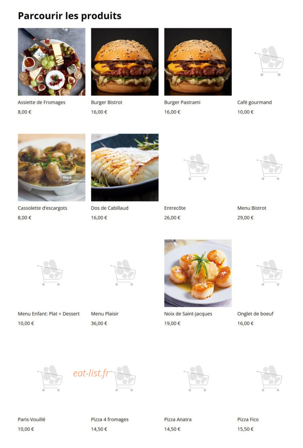 Bistrot du Village — carte page 2
