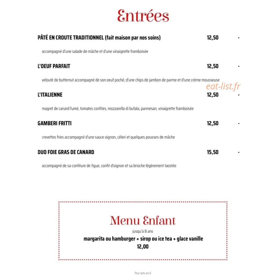 La Casa Del Gusto — carte page 1