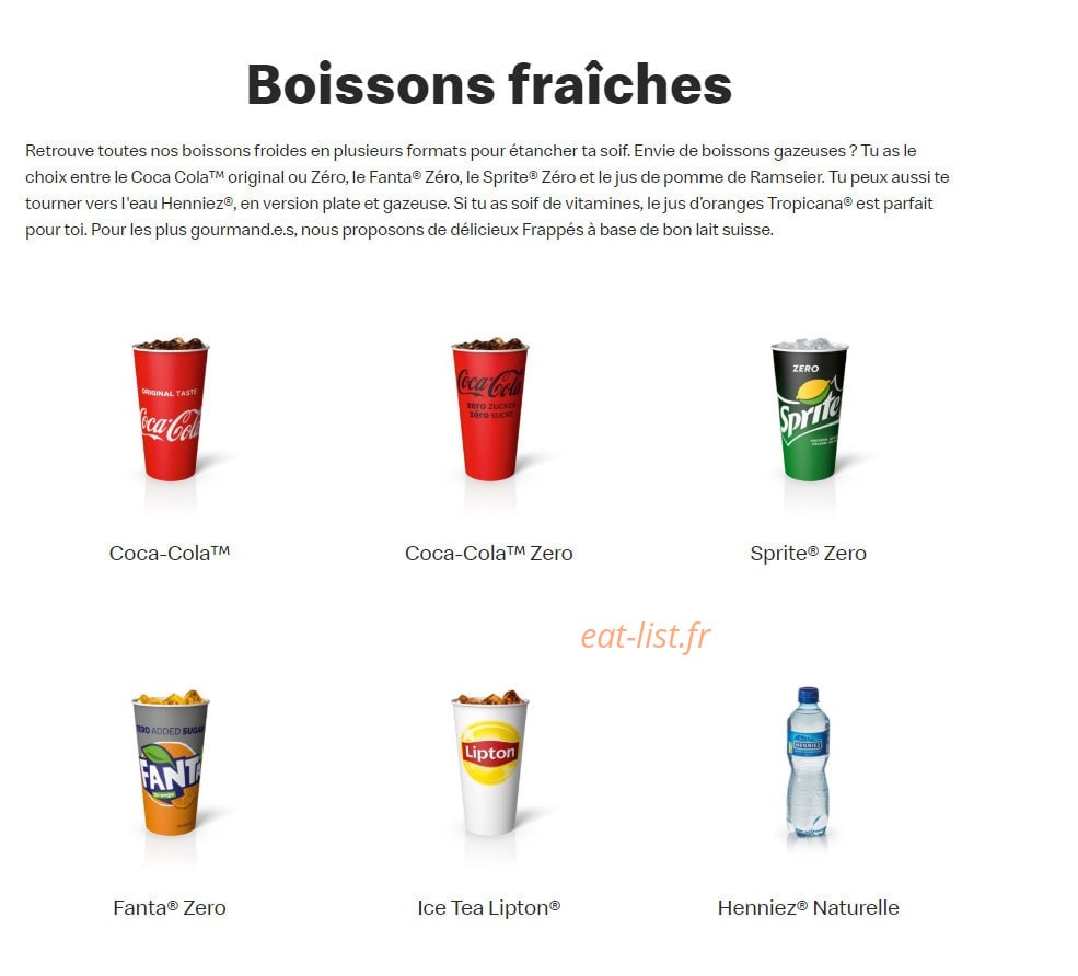 Mc Donald's — carte page 15