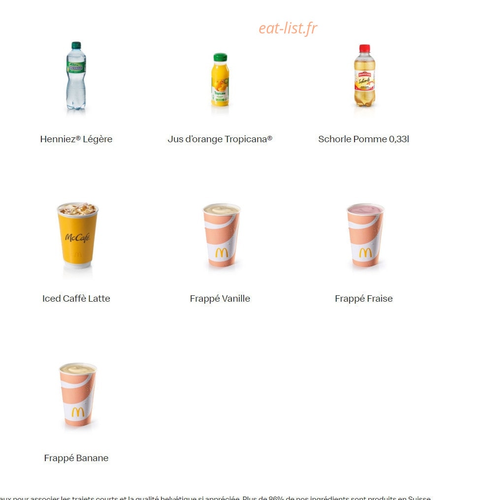 Mc Donald's — carte page 16