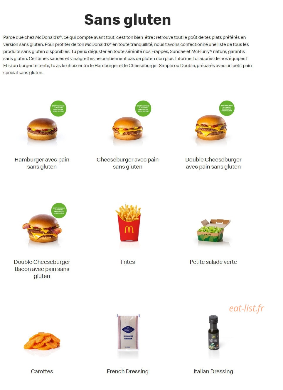 Mc Donald's — carte page 8