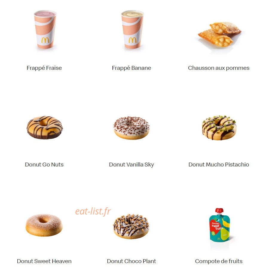 Mc Donald's — carte page 19