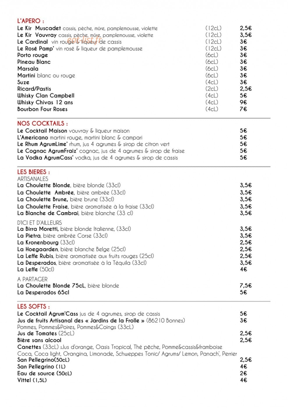 La Codalie — carte page 1