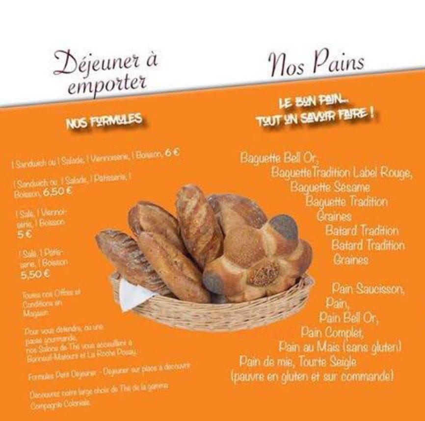 Carte et menu de Patisserie Choquet à Bonneuil Matours — Les pains,...