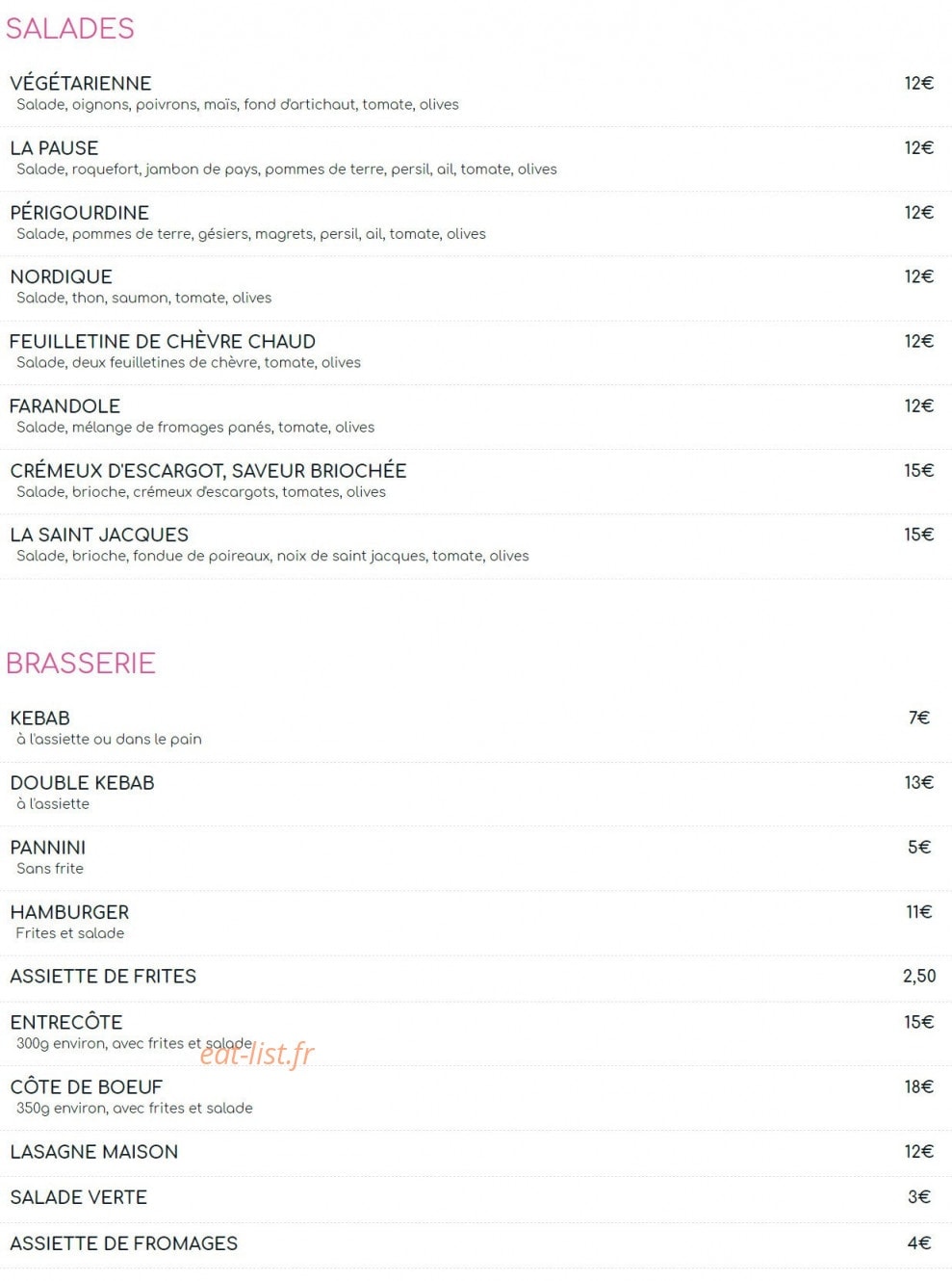 La Pause Napolitaine — carte page 3