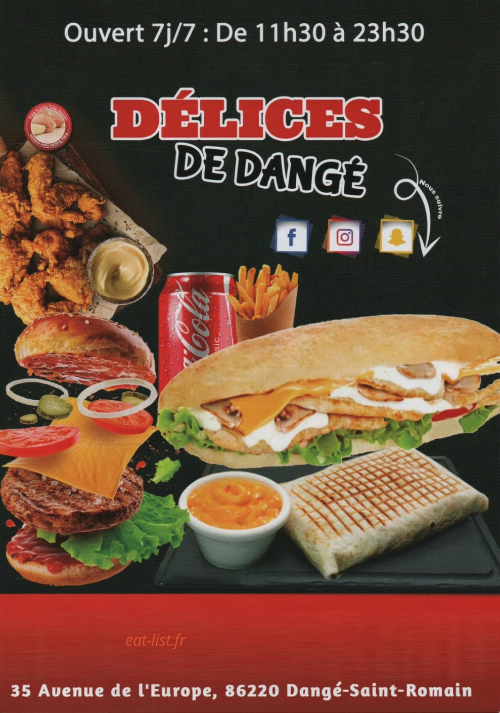 Les Délices de Dangé — carte page 1