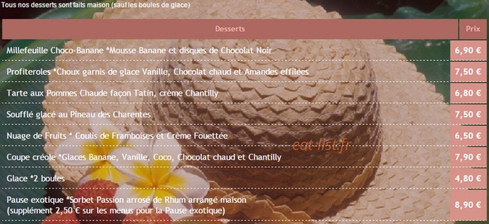 Le Paille en Queue — carte page 3