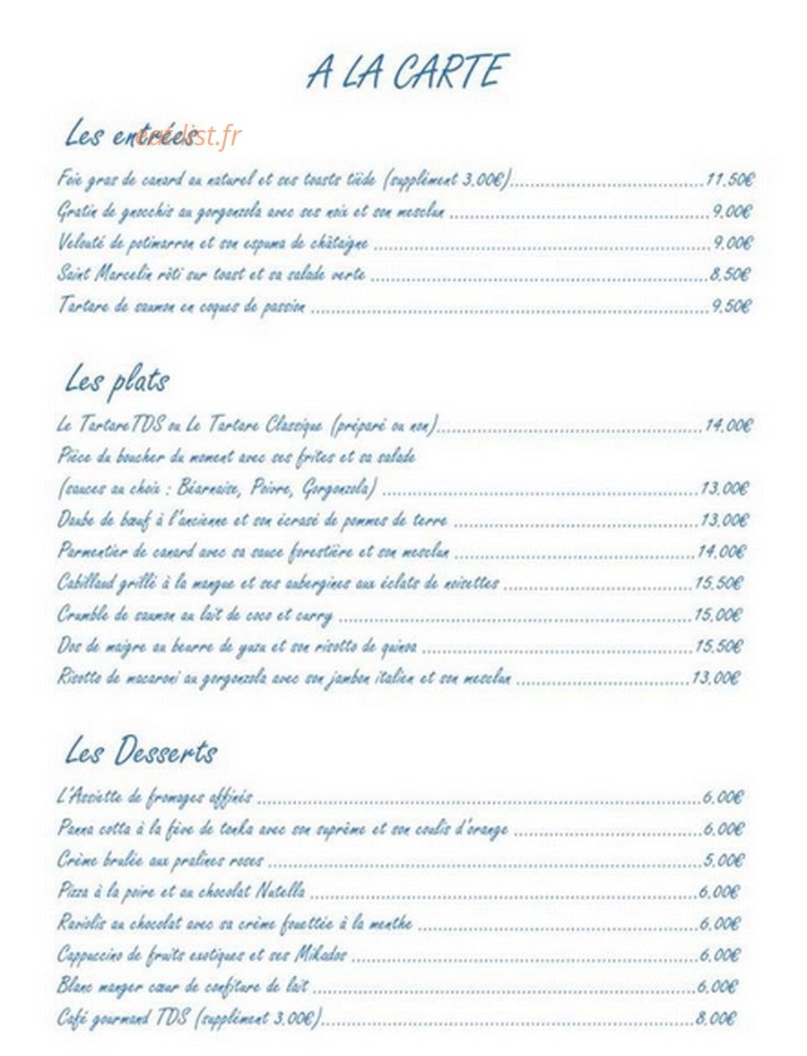 La Table des Sports — carte page 1