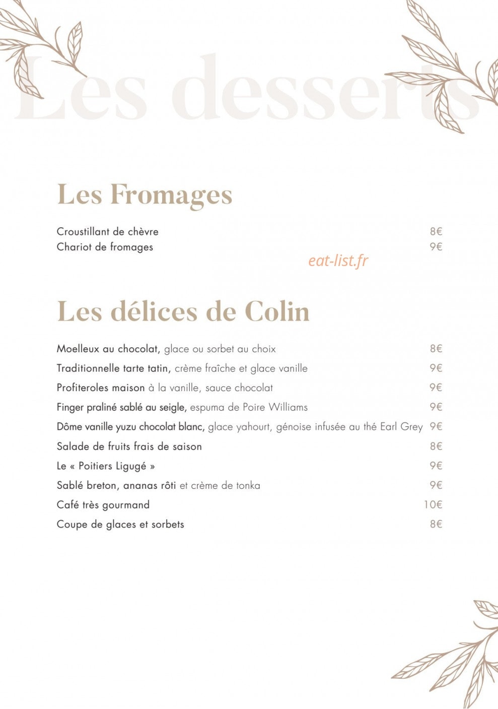 La Table du Bois — carte page 4