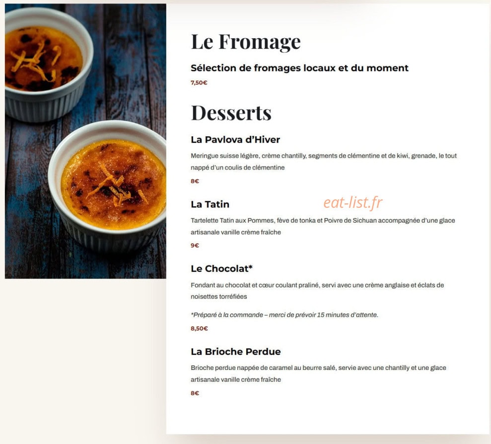 La Table Mailloise — carte page 4