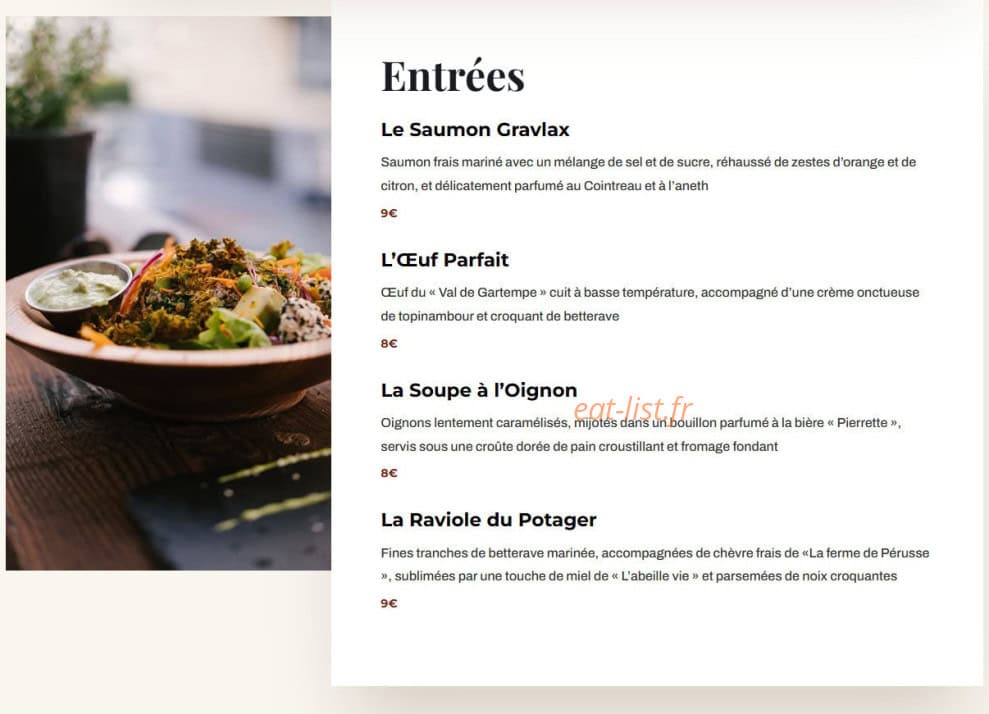 La Table Mailloise — carte page 2