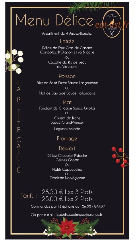La P'tite Caille — carte page 2