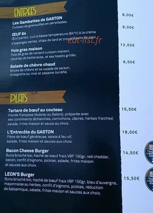 Le Gaston — carte page 2