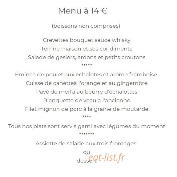 Le restaurant Beauséjour — carte page 3