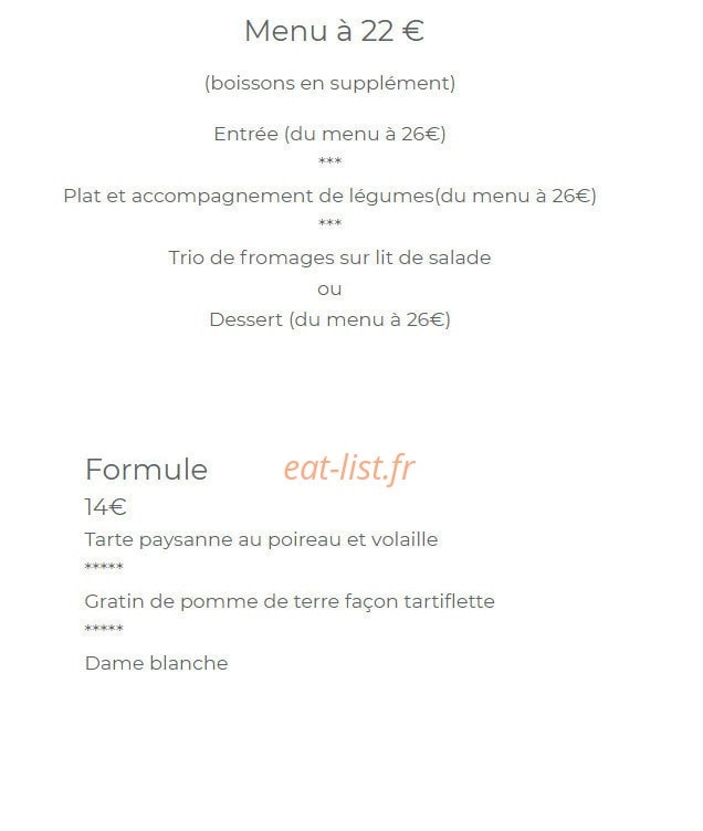 Le restaurant Beauséjour — carte page 2