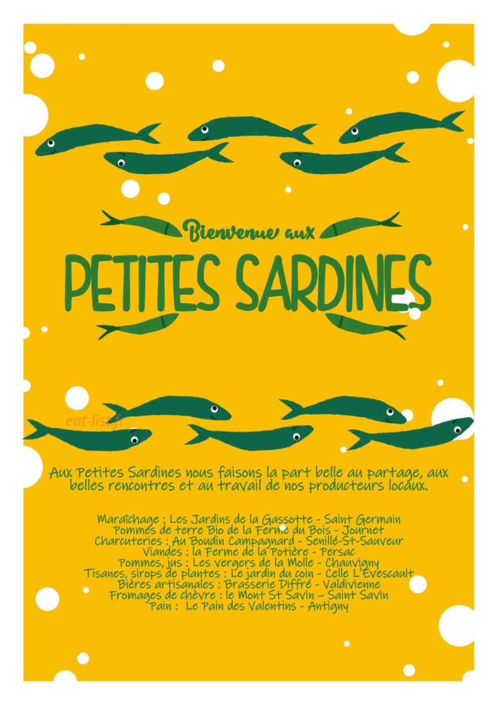 Les Petites Sardines — carte page 1