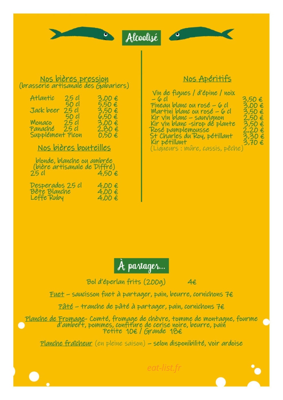 Les Petites Sardines — carte page 5
